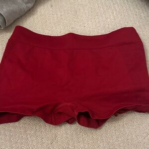 Women's Red low rise gym shorts